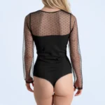 Body Rafinat din Bumbac și Tulle - imagine 4