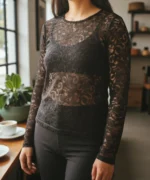 Bluză din Dantelă Elastică Slim Fit pentru Damă – Elegantă, Modernă și Versatilă - imagine 4