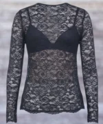 Bluză din Dantelă Elastică Slim Fit – Elegantă, Confortabilă și Versatilă pentru Ocazii Diverse - imagine 6