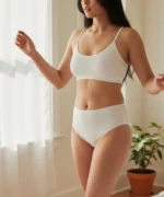 Chilot clasic dama, din bumbac elastic, cu talie inalta