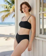 Chilot clasic dama, din bumbac elastic, cu talie inalta - imagine 5