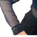 Bluza Tip Maleta Slim Fit din Tull Elastic cu Buline și Detalii de Dantelă - imagine 10