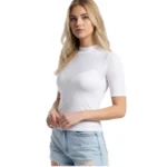 Bluză tip maletă, cu mânecă scurtă,Slimfit din bumbac elastic – confort și stil în fiecare zi - imagine 51
