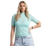 Bluză tip maletă, cu mânecă scurtă,Slimfit din bumbac elastic – confort și stil în fiecare zi - imagine 8