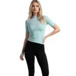 Bluză tip maletă, cu mânecă scurtă,Slimfit din bumbac elastic – confort și stil în fiecare zi - imagine 6