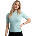 Bluză tip maletă, cu mânecă scurtă,Slimfit din bumbac elastic – confort și stil în fiecare zi - imagine 5