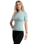Bluză tip maletă, cu mânecă scurtă,Slimfit din bumbac elastic – confort și stil în fiecare zi - imagine 3